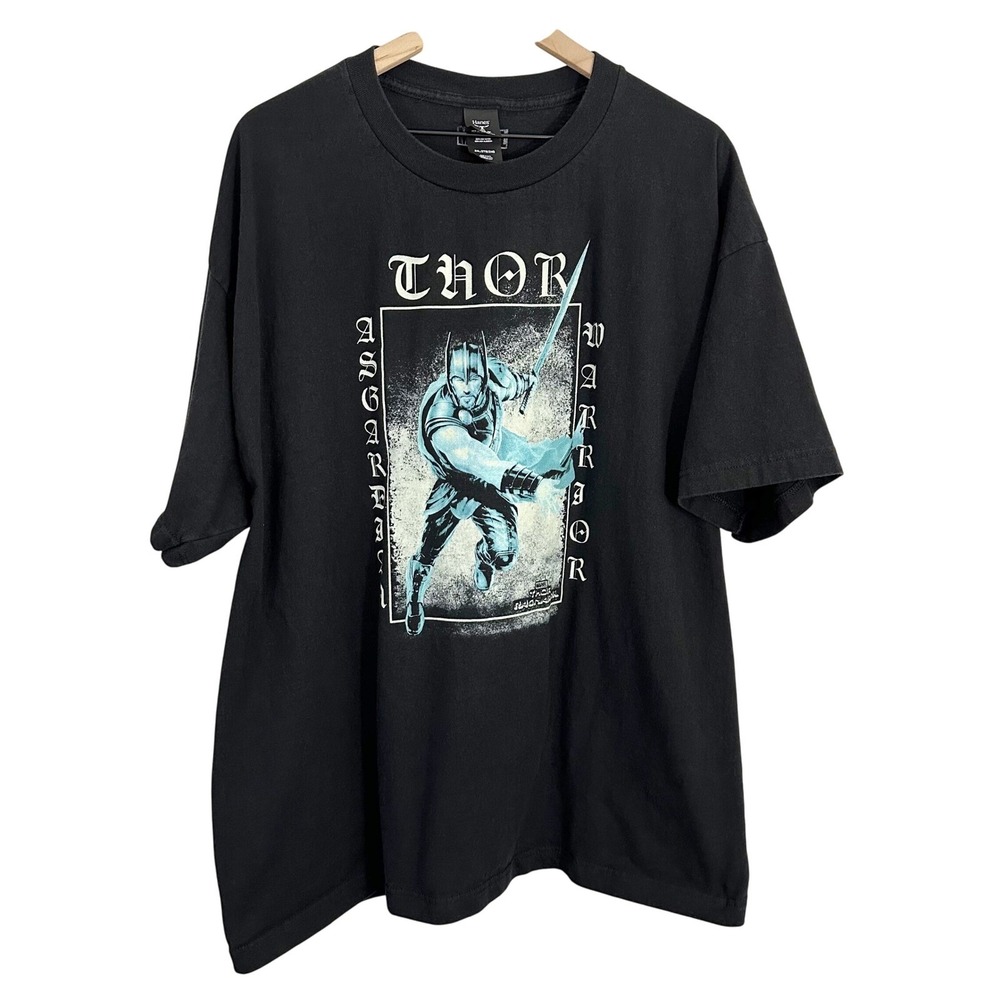Marvel Thor Asgardian Warrior Short Sleeve Graphic T-Shirt Top Black‎ 2XL